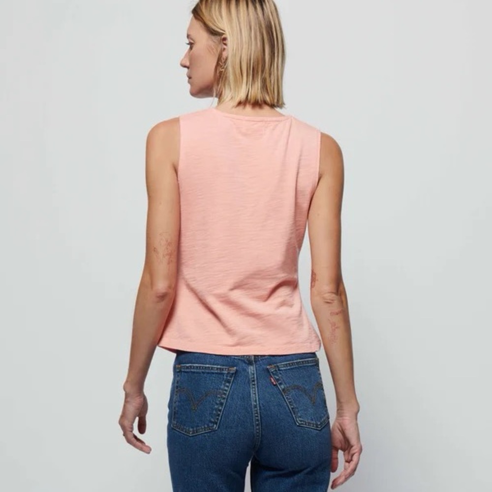Nation LTD Peach Amber Ruched Cassie Tank - Small - Picture 3 of 8